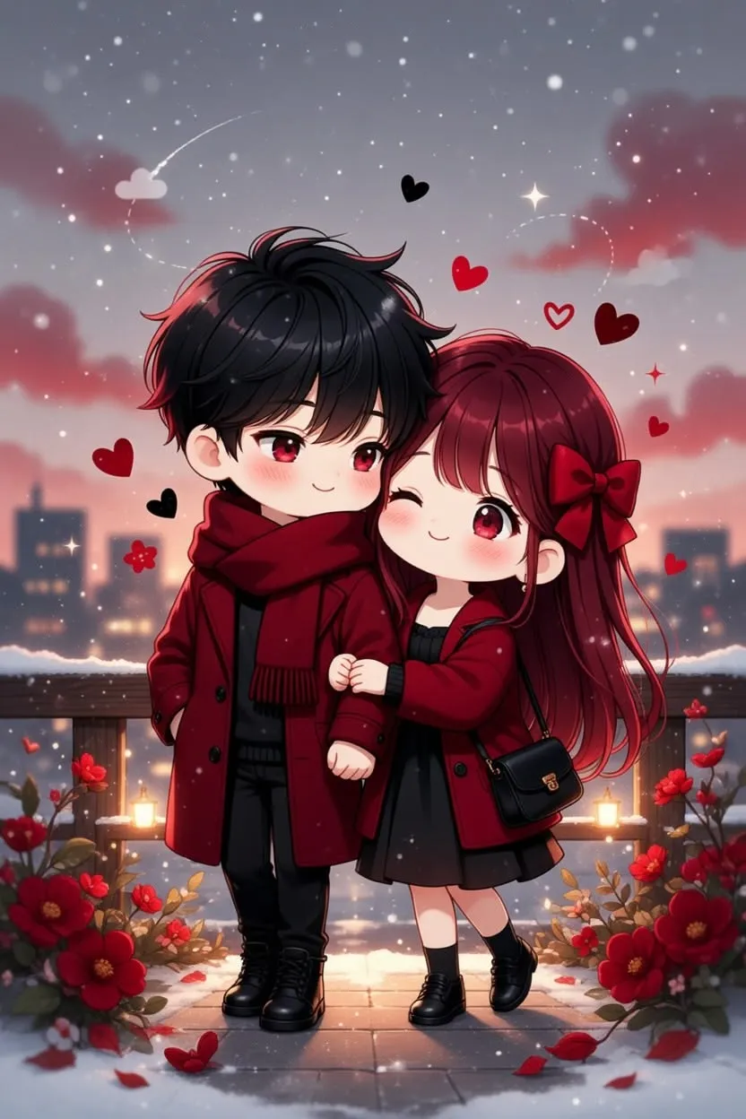 Cute Cartoon Couple Pic