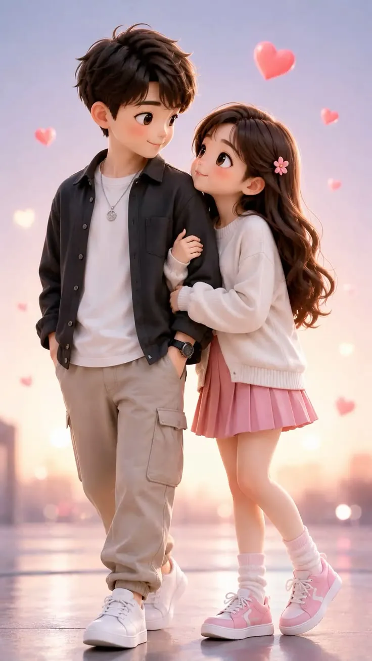 Cute Cartoon Couple Image