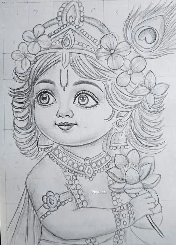 Krishna Drawing Images