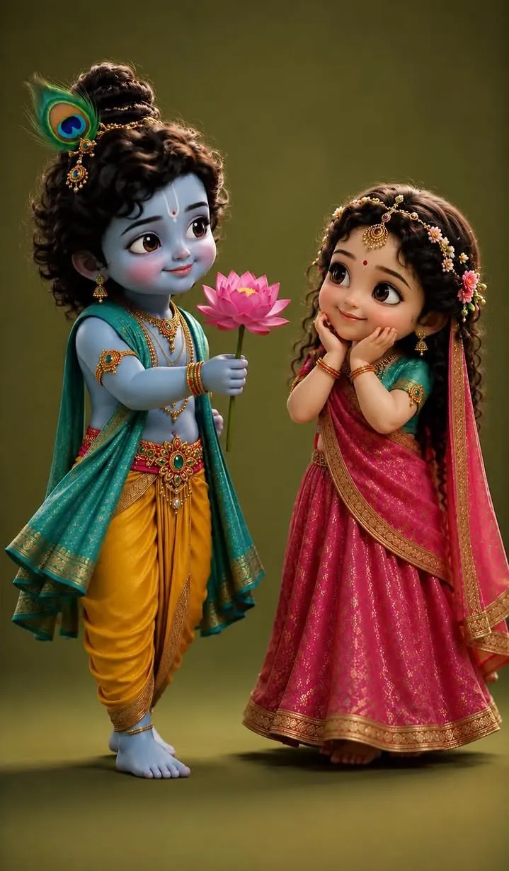 Radha Krishna Cute Image