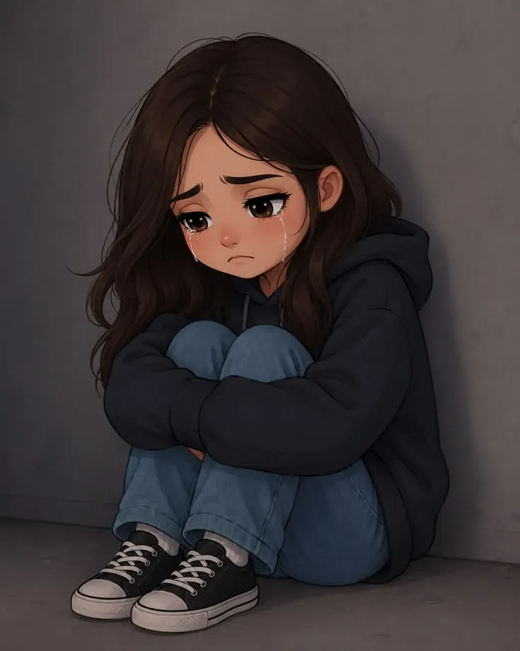 Sad Girl Cartoon Photo