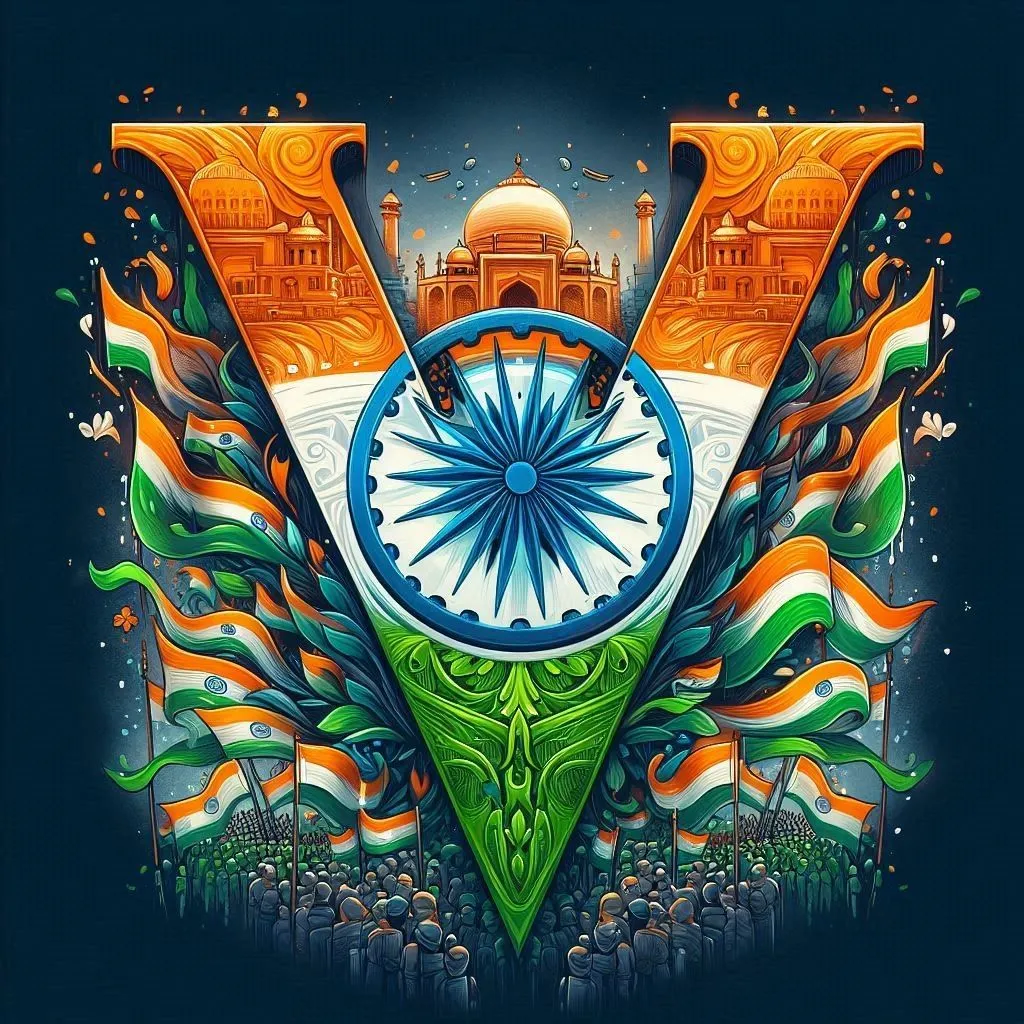 V Name Tiranga Image