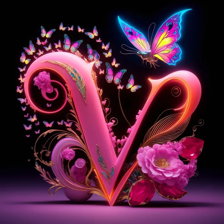 V Stylish Name Picture